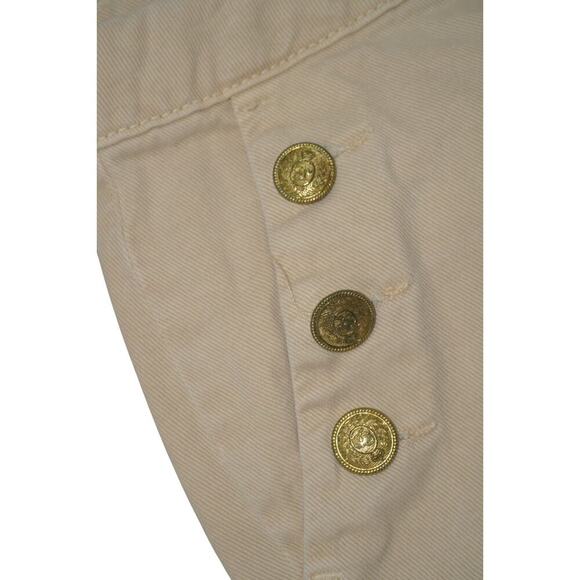 ZARA Women Khaki High Rise Sailor Pants Size 30 Beige Straight Leg Trousers - Picture 6 of 8